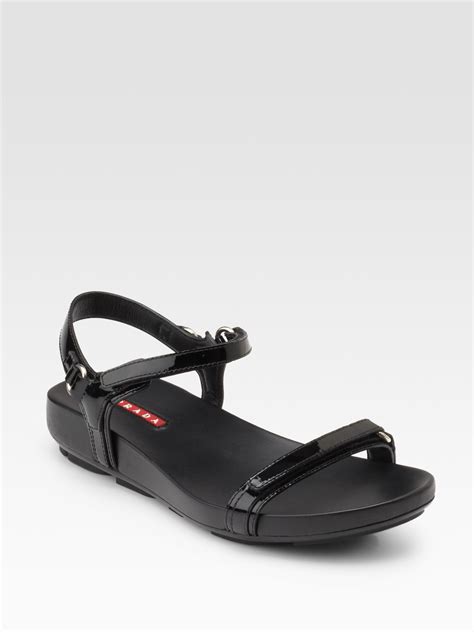 prada dress sandals|prada flat sandals black.